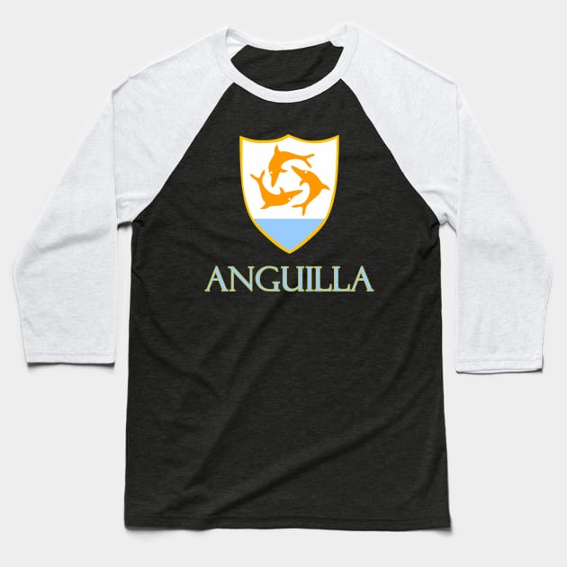 Anguilla - Coat of Arms Design Baseball T-Shirt by Naves